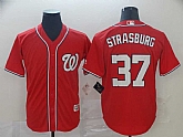 Nationals 37 Stephen Strasburg Red Cool Base Jersey,baseball caps,new era cap wholesale,wholesale hats